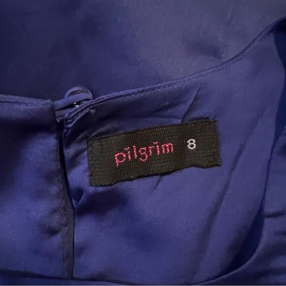 3 for $30! Pilgrim blue satin tank top - Picture 2 of 8